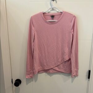 🏴 Eddie Bauer Pink Asymmetrical Long Sleeve shirt size XL girls 14-16